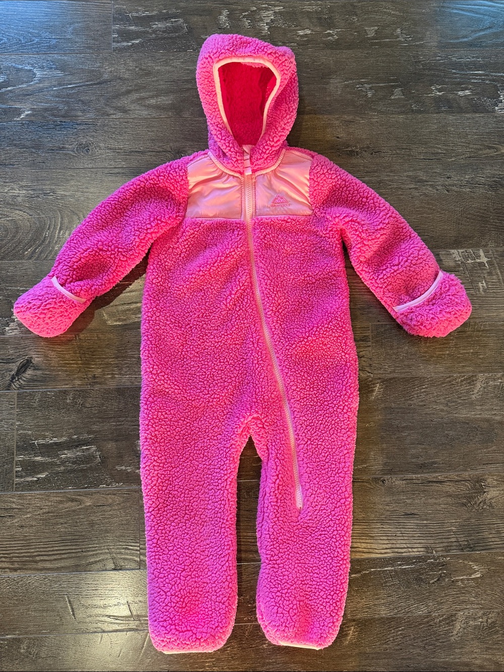 Snozu Pink Fleece Hooded One-Piece Footie Size 24 months